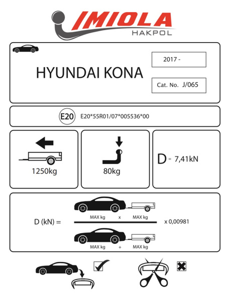 фото Фаркоп Imiola для Hyundai Kona (2017-)