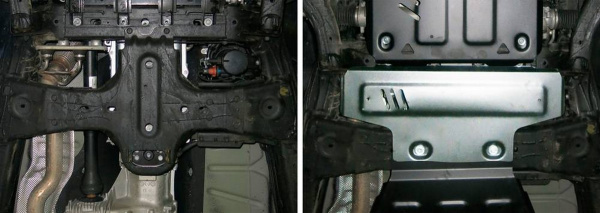 Фото Защита КПП Rival для Volkswagen Amarok 2016-н.в., алюминий 4 мм, с крепежом, 333.5852.1