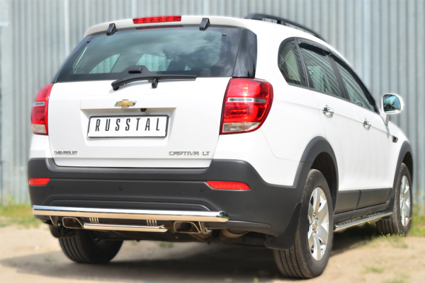 Фото Защита заднего бампера d63 (дуга) d42 (дуга) декор-паз CHEVROLET Captiva 2013-2016