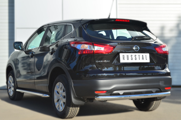 Фото Защита заднего бампера d63 (дуга) в т.ч. Сборка СПБ NISSAN Qashqai 2014-2018