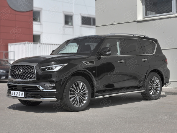 Фото Защита переднего бампера d63 секции INFINITI QX80 2018-