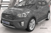 Пороги алюминиевые (Emerald silver ) Hyundai Creta (2016-)