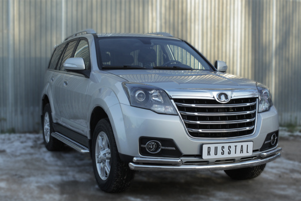 Фото Защита переднего бампера d63 (дуга) d42х2 (дуга) GREAT WALL Hover H3 2014-