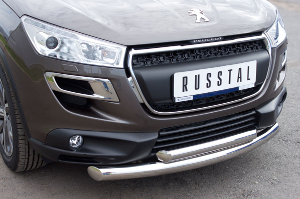 Фото Защита переднего бампера d76/63 (дуга) PEUGEOT 4008 2012-2017