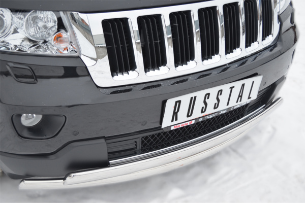 Фото Защита переднего бампера 75х42/75х42 овалы JEEP Grand Cherokee 2012