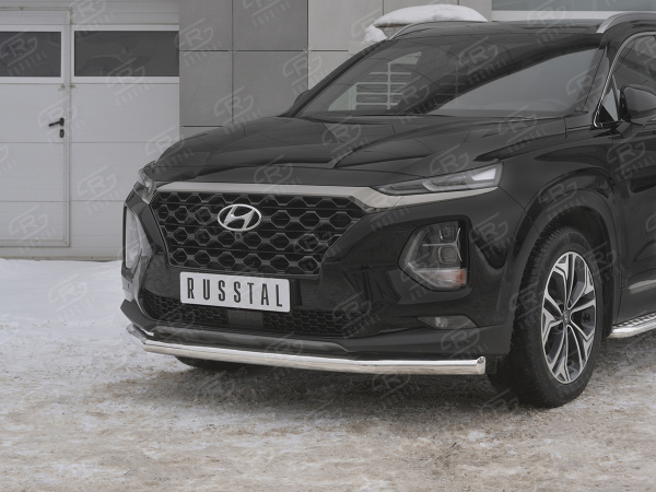 Фото Защита переднего бампера d63 секции HYUNDAI SANTA FE 2018-