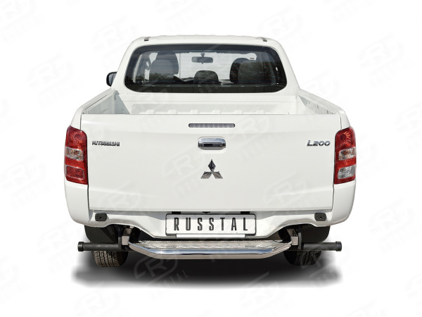 Фото Защита заднего бампера Ф63 с листом (лист алюм, проф.сталь)(вариант 2) MITSUBISHI L200 2015-