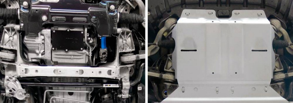 Фото Защита картера Rival для Mercedes-Benz S-class 4WD 2013-н.в., алюминий 4 мм, с крепежом, 333.3935.1