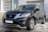Пороги труба d76 с накладкой (вариант 2) NISSAN Pathfinder 2014-