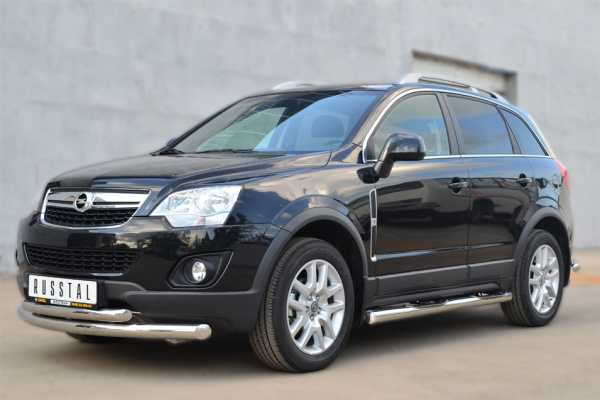 Фото Пороги труба d76 с накладкой (вариант 3) OPEL ANTARA 2012-