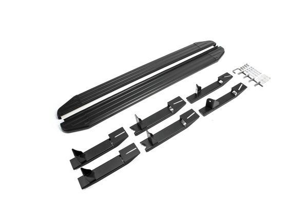 Фото Пороги алюминиевые Rival "Premium-Black" для Ssang Yong Rexton 2007-2012-2016