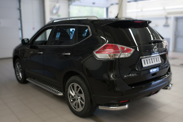 Фото Защита заднего бампера уголки d63(секции) NISSAN X-Trail 2015-2017