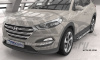 Пороги алюминиевые (Corund Silver) Hyundai Tucson (2015-) / Kia Sportage (2016-)