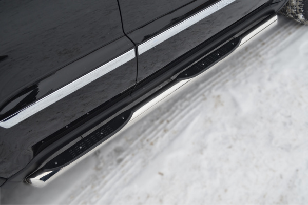 Фото Защита порогов d76 с накладкой (вариант 1) JEEP Grand Cherokee 2012