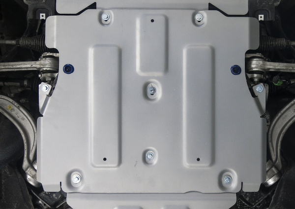 Фото Защита КПП Rival для Audi A7 2018-н.в./Q5 АКПП 2017-н.в., алюминий 4 мм, с крепежом, 333.0338.1