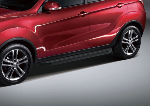 Фото Пороги алюминиевые Rival "Premium-Black" для Changan CS35 2013-