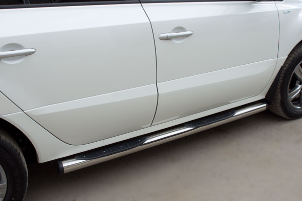 Фото Пороги труба d76 с накладками (вариант 2) RENAULT Koleos 2012-2016