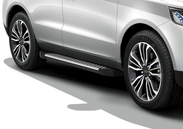 Фото Пороги алюминиевые Rival "Bmw-Style" для Geely Emgrand X7 2018-