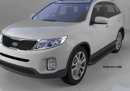 Пороги алюминиевые (Sapphire Black) Kia Sorento (Киа Соренто) (2012-)