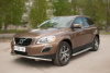Пороги труба d42 с листом (лист алюм,проф.нерж)(вариант 1) Volvo XC60 2008-2013