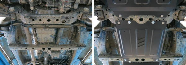 Фото Защита КПП Автоброня для Toyota Hilux 4WD, V - 2,4; 2,8 2015-