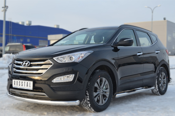 Фото Защита переднего бампера d76 (секции) HYUNDAI Santa Fe 2012-2015