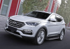 Пороги алюминиевые Rival "Premium" для Hyundai Santa Fe 2012-2016-