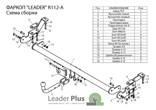 фото Фаркоп Лидер-плюс для Mercedes Citan «W415» (2012-2021)