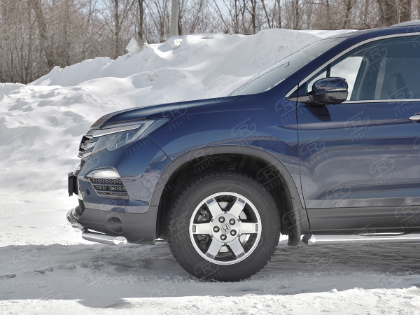 Фото Защита переднего бампера d63 секции-d42 дуга HONDA PILOT 2016-
