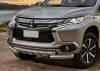 Фото Защита переднего бампера d76+d57 с профильной защитой картера Mitsubishi Pajero Sport 2016-
