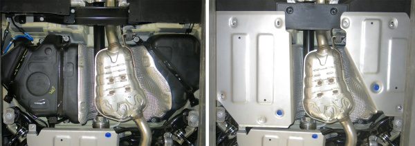 Фото Защита топливного бака Rival для Audi Q5 АКПП 2017-н.в., алюминий 4 мм, с крепежом, 333.0341.1