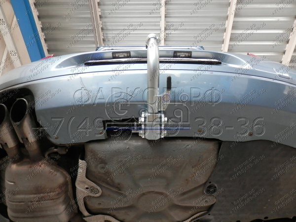 фото Фаркоп Galia с оцинкованным шаром для Skoda Superb лифтбек/универсал 2008-2015, съемный, подрезка бампера, нагрузка 2000 кг