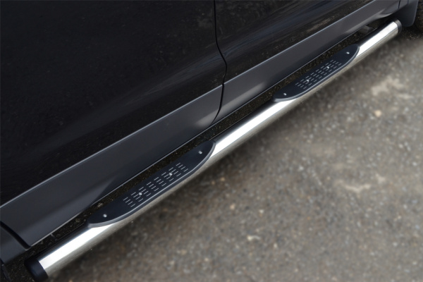 Фото Пороги труба d76 с накладкой (вариант 2) FORD KUGA 2012-2015