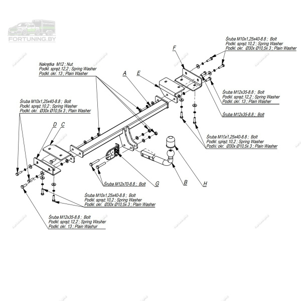 фото Фаркоп Imiola для Hyundai ix35 2010-2015