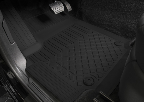 Коврики салона литьевые Rival для Volkswagen Amarok (кроме прорезиненного пола) 2010-2016 2016-н.в., резина, с крепежом, с перемычкой, 5 шт., 65807001