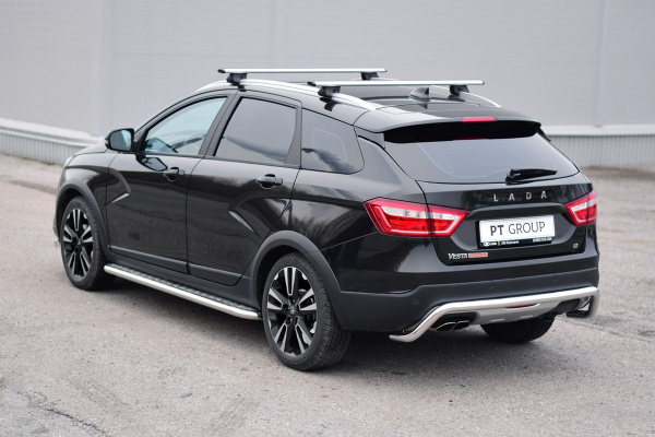 Фото Защита порогов с алюм. площадкой 51 мм (НПС) LADA Vesta SW Cross 2017-