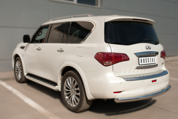 Фото Защита заднего бампера d76 (дуга) INFINITI QX 80 2014-2017