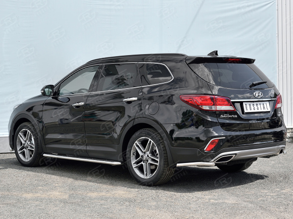 Фото Защита заднего бампера уголки d42 секции HYUNDAI SANTA FE GRAND 2016-2018