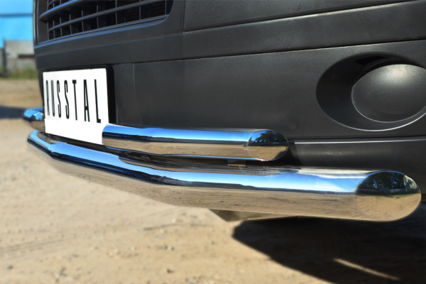 Фото Защита переднего бампера d63 (секции) d42 (уголки) VOLKSWAGEN Multivan-Caravelle 2010-2015