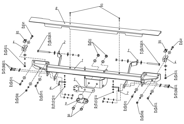 фото Фаркоп BERG для Peugeot Boxer II (2006-) "L1, L2, L3"