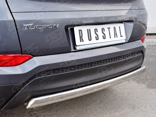 Фото Защита заднего бампера 75х42 дуга (кроме Hi-Tech) HYUNDAI Tucson 2015-2017