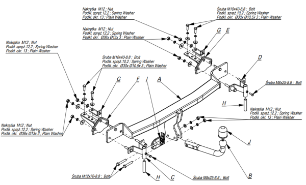 Фаркоп Imiola для BMW 5-Series E39 седан (1995-2003)