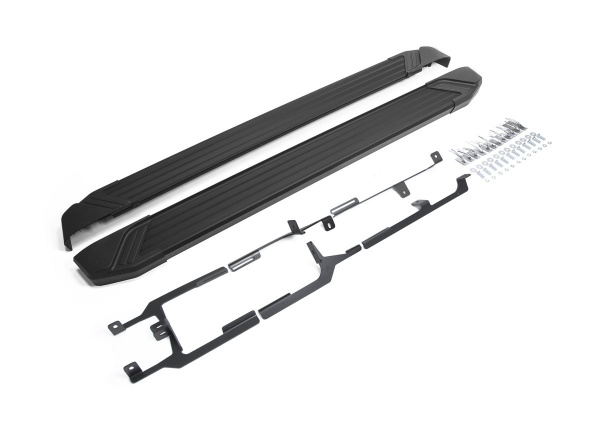 Фото Пороги алюминиевые Rival "Black" для Volkswagen Touareg 2010-2014-