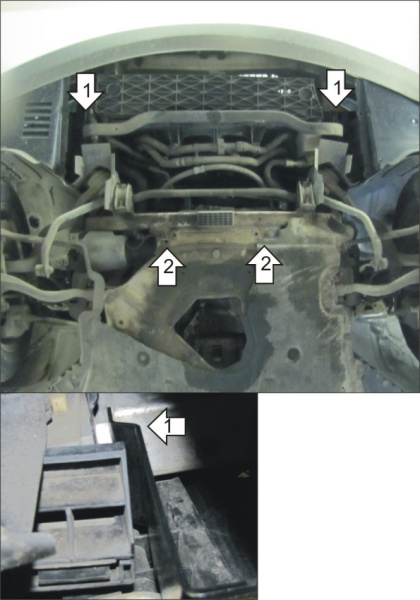 Фото Защита Motodor для радиатора BMW 5 (E60) (АКПП) (2007-2010)