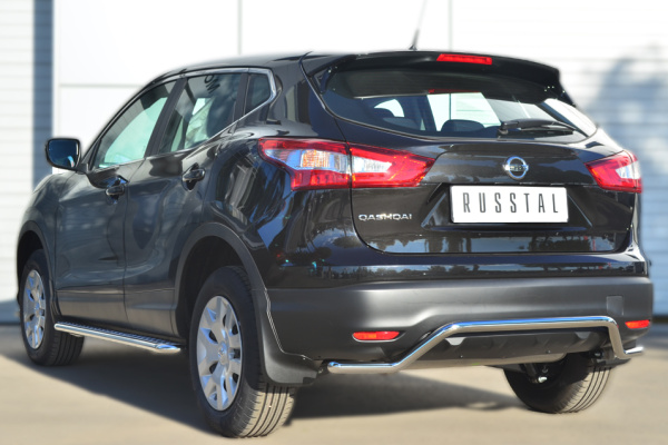 Фото Защита заднего бампера d42 (волна) в т.ч. Сборка СПБ NISSAN Qashqai 2014-2018