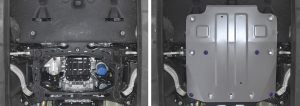 Фото Защита картера Rival для Kia Stinger 4WD 2018-н.в., алюминий 4 мм, с крепежом, 333.2841.1