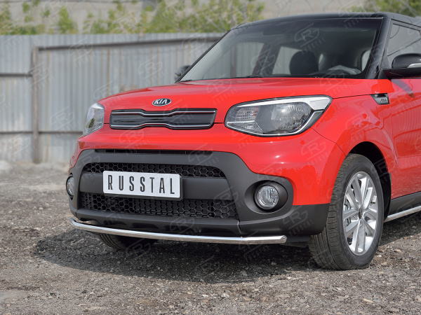 Фото Защита переднего бампера d42 секции KIA SOUL 2017-
