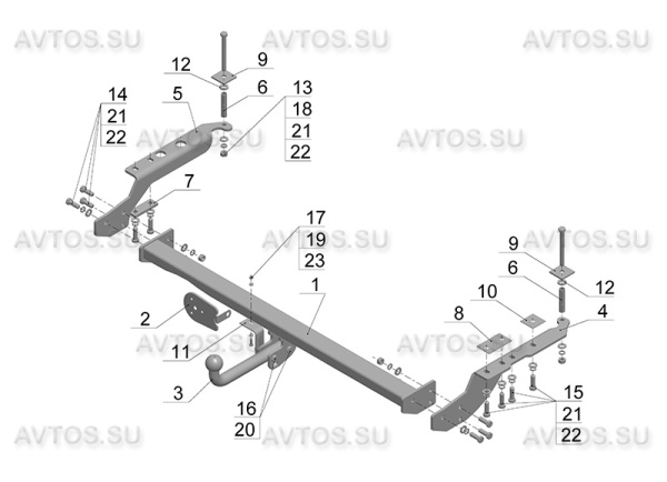 фото Фаркоп AvtoS для SUBARU Forester с 1997-2008