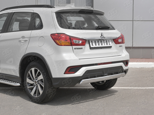 Фото Защита заднего бампера d75х42 дуга MITSUBISHI ASX 2017-