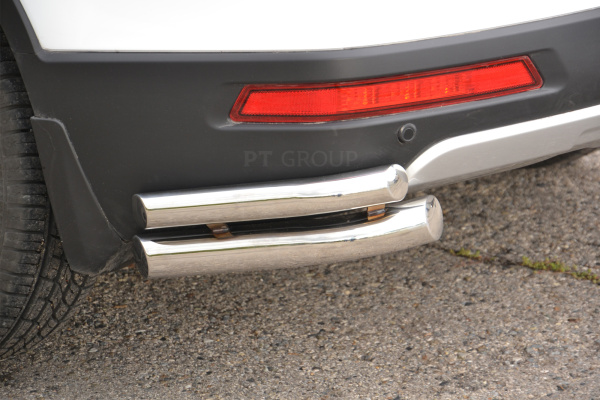 Фото Защита заднего бампера двойная угловая Ø63-51мм (НПС) HAVAL H6 2014-